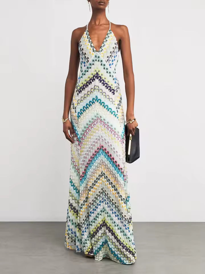 Riviera Chevron Maxi Dress